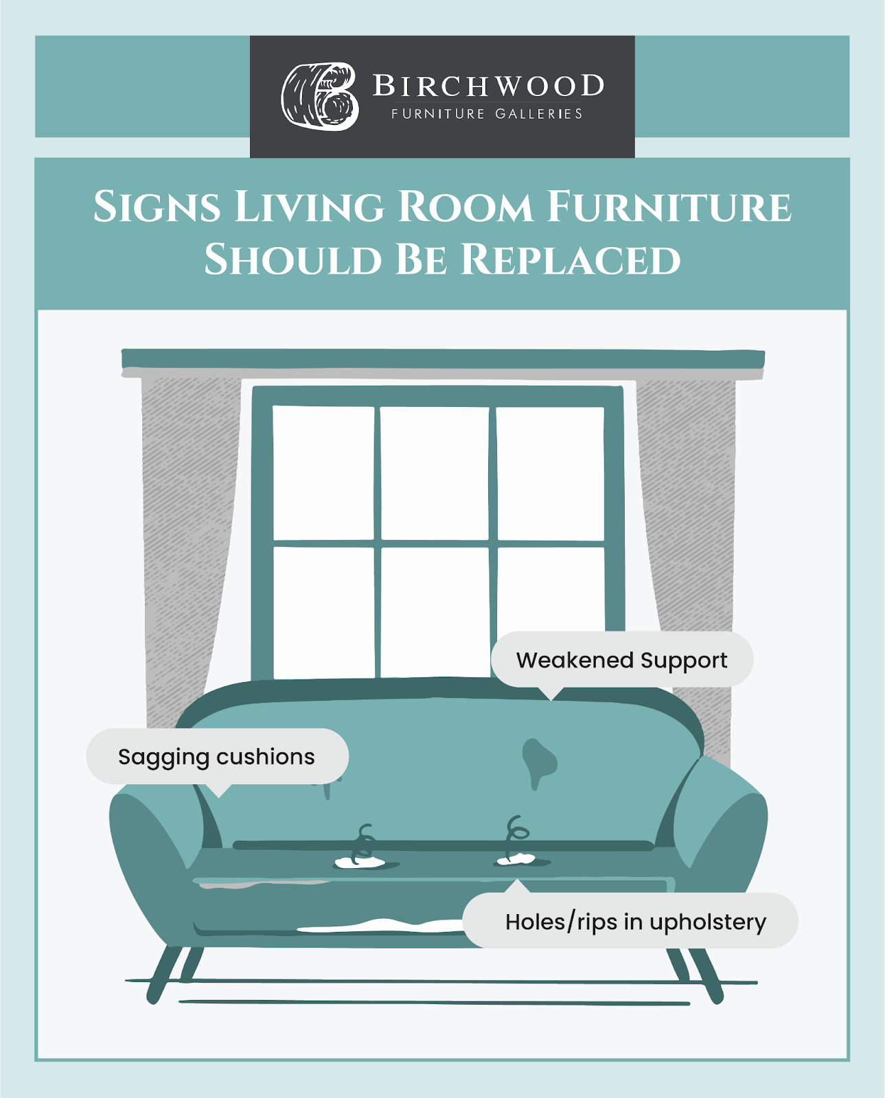 Signs living room furniture should be replaced