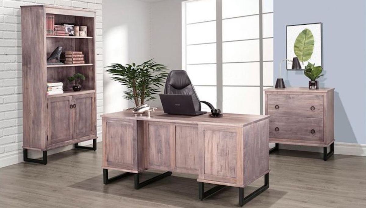 A home office set up with solid wood furniture from Birchwood Furniture Galleries in Calgary.